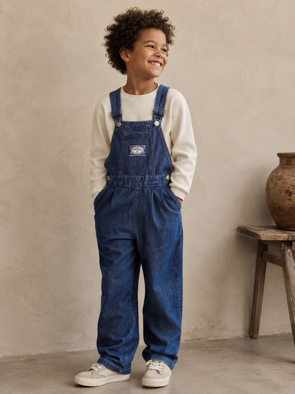 Vintage Krickets Kids Denim Overalls 3/4T - Fits 6/7Y 90s Blue Jean Bib Retro
